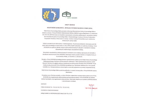Projekt Gminny Krzynowłoga Mała